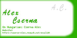 alex cserna business card